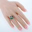 2 Carat Simulated Emerald Sterling Silver Quad Ring Sizes 5 to 9