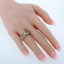 Peridot Sterling Silver Princess Cut Two-Stone Ring Sizes 5 to 9