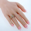 Citrine Sterling Silver Princess Cut Two-Stone Ring Sizes 5 to 9
