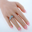 Swiss Blue Topaz Sterling Silver Princess Cut Two-Stone Ring Sizes 5 to 9