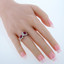 Created Ruby Sterling Silver Princess Cut Two-Stone Ring Sizes 5 to 9