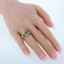 Peridot Sterling Silver Two-Stone Ring Sizes 5 to 9