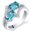 London Blue Topaz Sterling Silver Two-Stone Ring Sizes 5 to 9