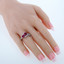 Created Ruby Sterling Silver Two-Stone Ring Sizes 5 to 9