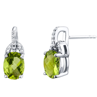 Peridot Sterling Silver Pirouette Drop Earrings 2.50 Carats Total
