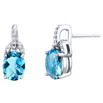 Swiss Blue Topaz Sterling Silver Pirouette Drop Earrings 3.00 Carats Total