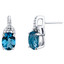 London Blue Topaz Sterling Silver Pirouette Drop Earrings 3.00 Carats Total