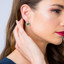 Simulated Emerald Sterling Silver Pirouette Drop Earrings 2.25 Carats Total