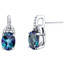 Simulated Alexandrite Sterling Silver Pirouette Drop Earrings 3.25 Carats Total
