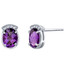 Amethyst Sterling Silver Aura Stud Earrings 2.00 Carats Total