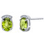 Peridot Sterling Silver Aura Stud Earrings 2.50 Carats Total