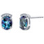 Simulated Alexandrite Sterling Silver Aura Stud Earrings 3.25 Carats Total Simulated Alexandrite Sterling Silver Aura Stud Earrings 3.25 Carats Total