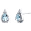Aquamarine Sterling Silver Empress Stud Earrings 1.00 Carat Total