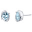 Aquamarine Sterling Silver Bezel Stud Earrings 2.25 Carats Total