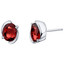 Garnet Sterling Silver Bezel Stud Earrings 3.00 Carats Total