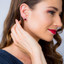 Garnet Sterling Silver Bezel Stud Earrings 3.00 Carats Total