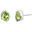 Peridot Sterling Silver Bezel Stud Earrings 2.50 Carats Total Peridot Sterling Silver Bezel Stud Earrings 2.50 Carats Total