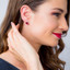 Created Ruby Sterling Silver Bezel Stud Earrings 3.50 Carats Total