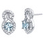 Aquamarine Sterling Silver Crossover Stud Earrings 1.25 Carats Total Aquamarine Sterling Silver Crossover Stud Earrings 1.25 Carats Total