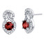 Garnet Sterling Silver Crossover Stud Earrings 2.00 Carats Total Garnet Sterling Silver Crossover Stud Earrings 2.00 Carats Total