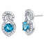 Swiss Blue Topaz Sterling Silver Crossover Stud Earrings 2.00 Carats Total
