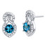 London Blue Topaz Sterling Silver Crossover Stud Earrings 2.00 Carats Total London Blue Topaz Sterling Silver Crossover Stud Earrings 2.00 Carats Total