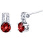 Garnet Sterling Silver Arc Stud Earrings 2.00 Carats Total