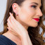 Garnet Sterling Silver Arc Stud Earrings 2.00 Carats Total
