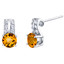 Citrine Sterling Silver Arc Stud Earrings 1.50 Carats Total