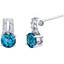 London Blue Topaz Sterling Silver Arc Stud Earrings 2.00 Carats Total London Blue Topaz Sterling Silver Arc Stud Earrings 2.00 Carats Total