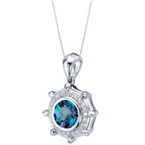 Simulated Alexandrite Sterling Silver Nautica Pendant Necklace 2.50 Carats