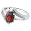 14K White Gold Genuine Garnet and Diamond Solitaire Bypass Oval Ring 1.50 Carats