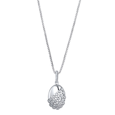 Sterling Silver Simulated Diamonds Weave Pendant Necklace
