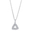 Sterling Silver Simulated Diamonds Triangle Knot Pendant Necklace