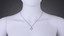 Sterling Silver Simulated Diamonds Double Crescent Pendant Necklace