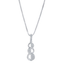 Sterling Silver Simulated Diamonds Cascade Pendant Necklace