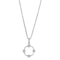 Sterling Silver Simulated Diamonds Confetti Pendant Necklace