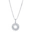 Sterling Silver Simulated Diamonds Blossom Pendant Necklace