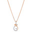 Sterling Silver Simulated Diamonds Knot Rose Tone Pendant Necklace