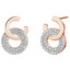 Sterling Silver Simulated Diamonds Eclat Rose Tone Earrings