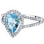 IGI Certified Aquamarine and Diamond 14K White Gold Ring 1.90 Carats Total Pear Shape