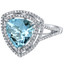 IGI Certified Aquamarine and Diamond 14K White Gold Ring 3.58 Carats Total Trillion Cut