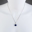 14K White Gold Created Sapphire and Lab Grown Diamond Pendant 8.96 carats total
