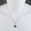 14K White Gold Created Colombian Emerald and Lab Grown Diamond Pendant 5.96 carats total