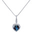 14K White Gold Created Alexandrite and Lab Grown Diamond Pendant 4.86 carats total Heart Shape