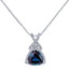 14K White Gold Created Alexandrite and Lab Grown Diamond Pendant 6.52 carats total Trillion Cut