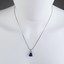 14K White Gold Created Sapphire and Lab Grown Diamond Pendant 6.77 carats total Trillion Cut