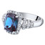 14K White Gold Created Alexandrite and Lab Grown Diamond Ring 4.04 carats total Cushion Cut