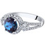14K White Gold Created Alexandrite and Lab Grown Diamond Ring 3.11 carats total Round Shape