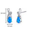 Created Blue Opal Ribbon Earrings Sterling Silver 1.00 Carats